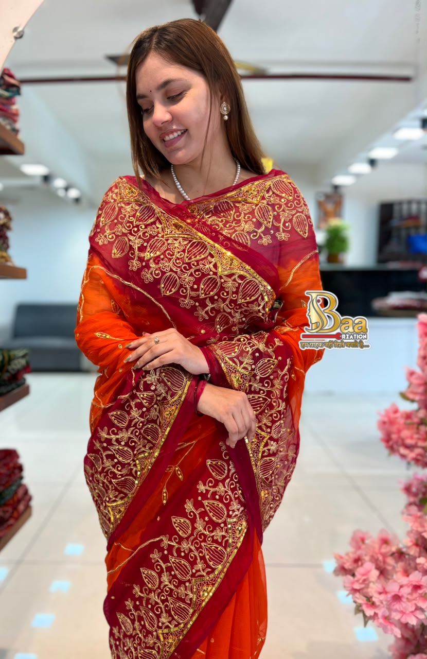 Pure Chiffon Kasab Handwork