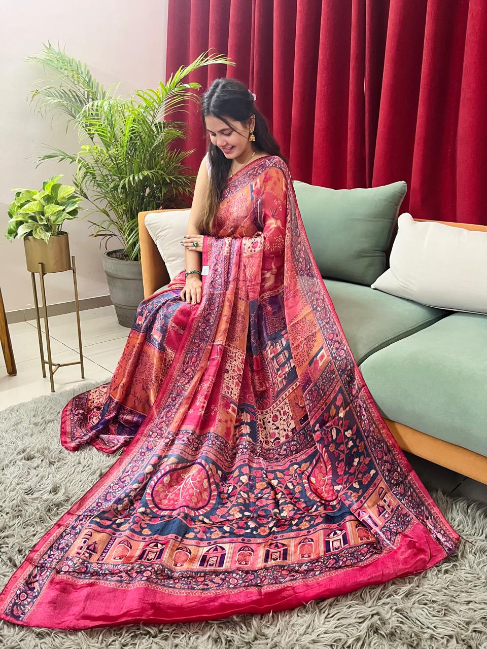 Tissue Digital Print Saree