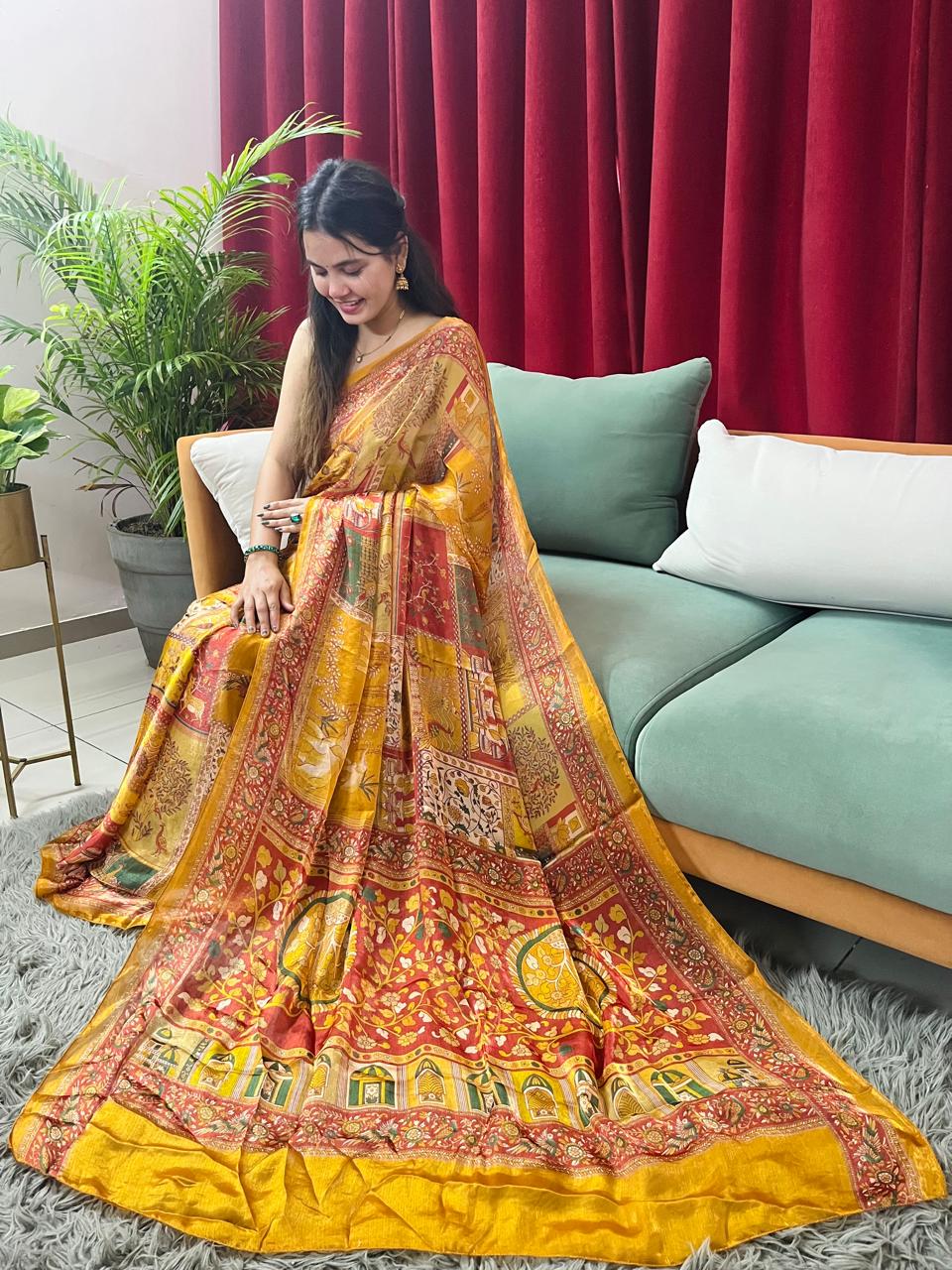 Tissue Digital Print Saree