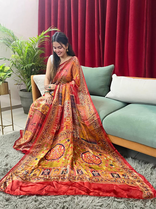 Tissue Digital Print Saree