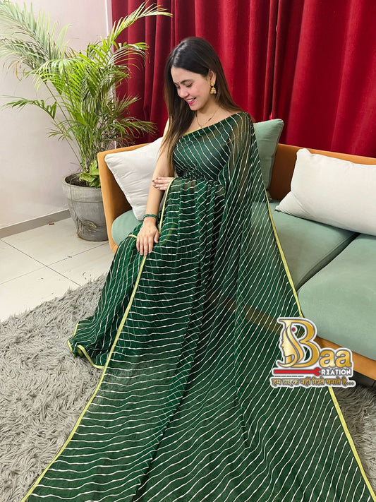 Soft touch heavy georgette laheriya with blouse