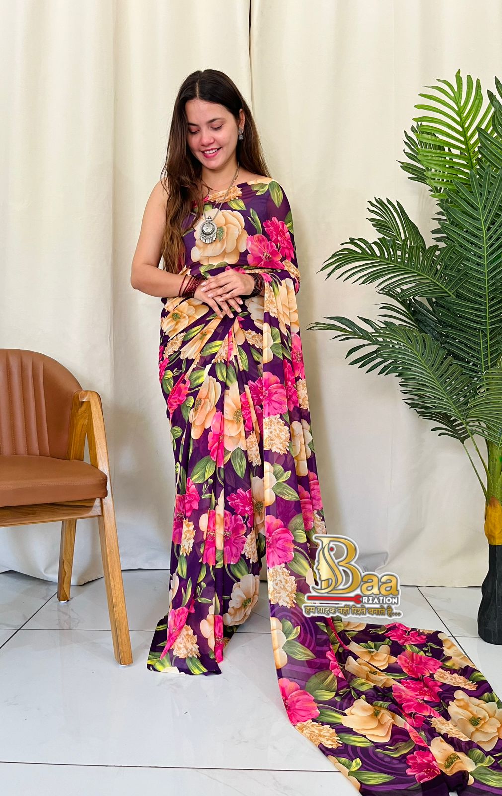 BEAUTIFUL FLORAL PRINT  DAILY WEAR SAREES