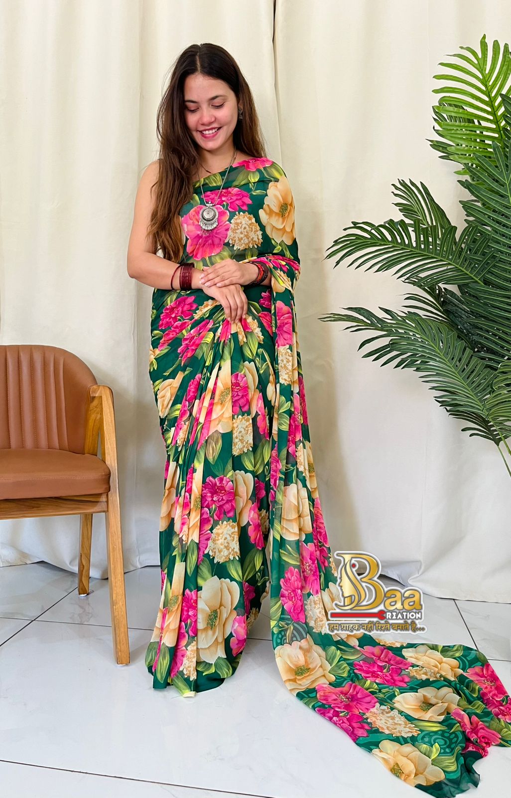 BEAUTIFUL FLORAL PRINT  DAILY WEAR SAREES