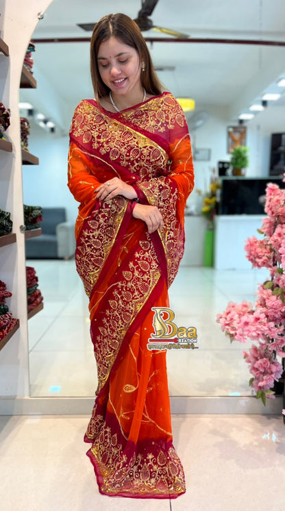Pure Chiffon Kasab Handwork