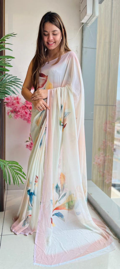 Premium Georgette Lachak Printed Saree