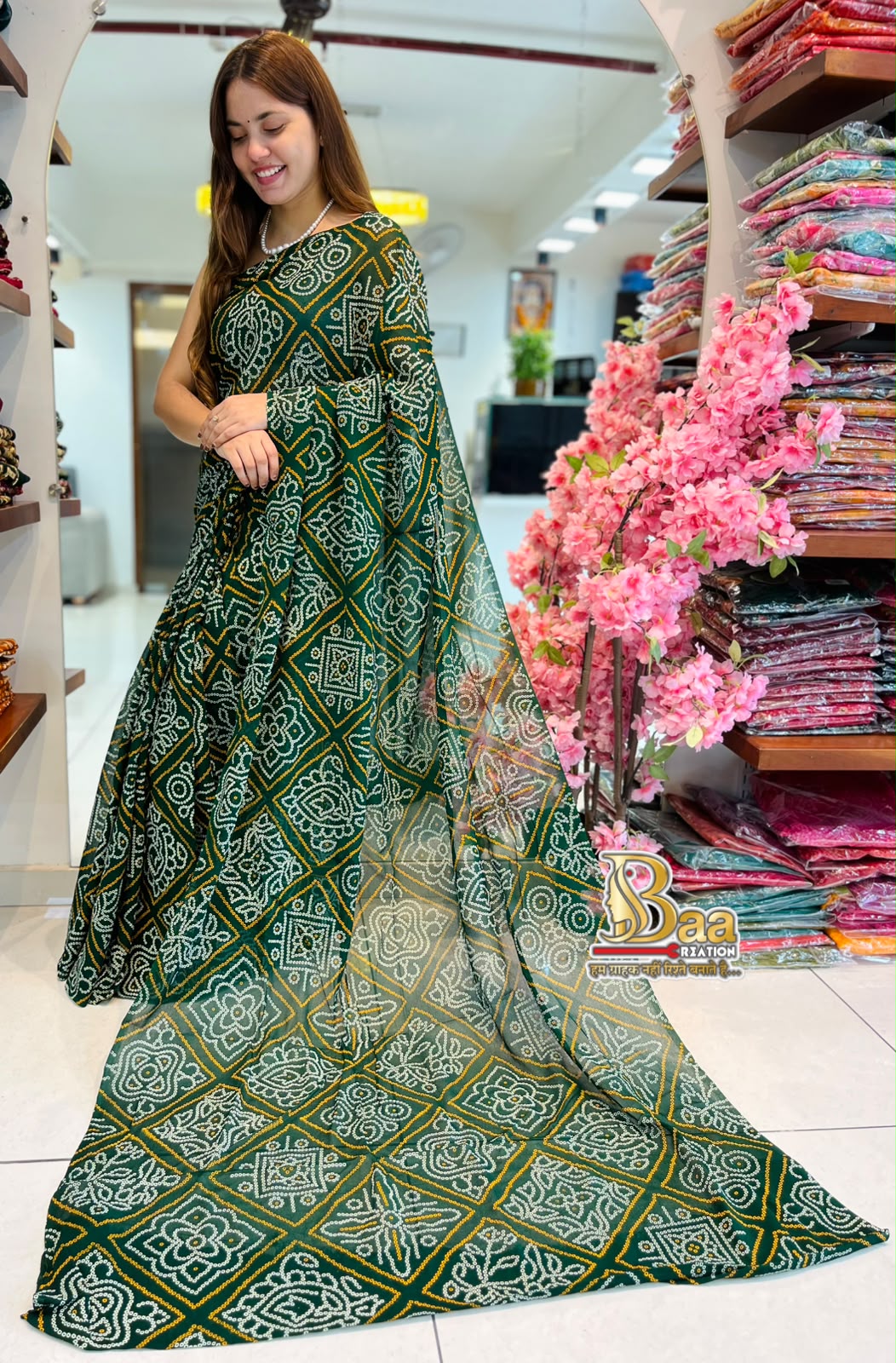 Georgette Bandhani Khadi Print