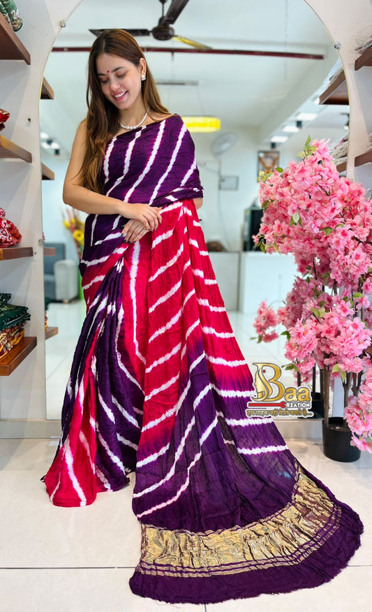 Semi Modal Silk Leheriya Saree