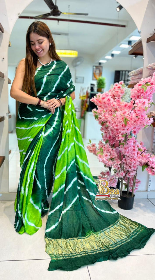 Semi Modal Silk Leheriya Saree