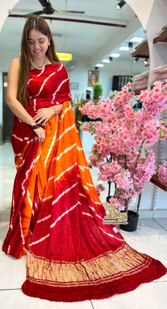 Semi Modal Silk Leheriya Saree