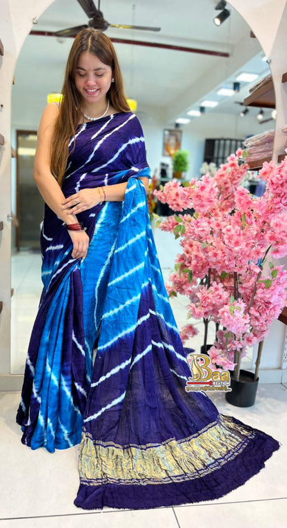 Semi Modal Silk Leheriya Saree