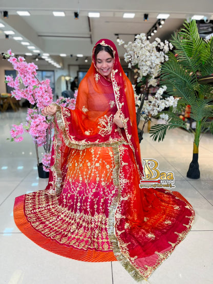 Beautiful Traditional Poshak Tissue Fabric Lehenga With Chiffon Odhna