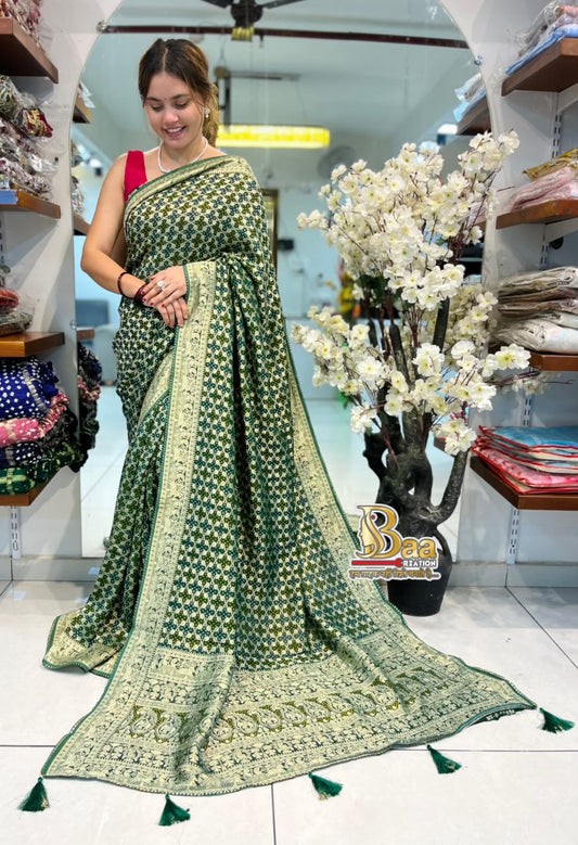 Junglo Bandhni Saree