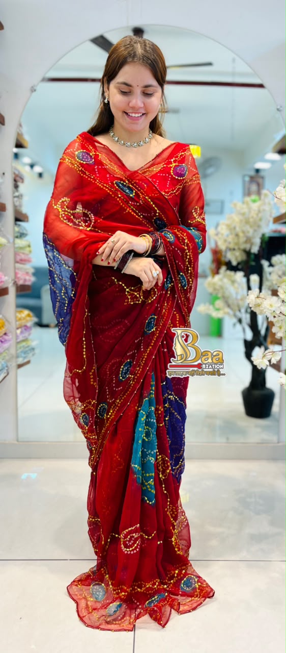 Multi Colour Kasumbo Saree