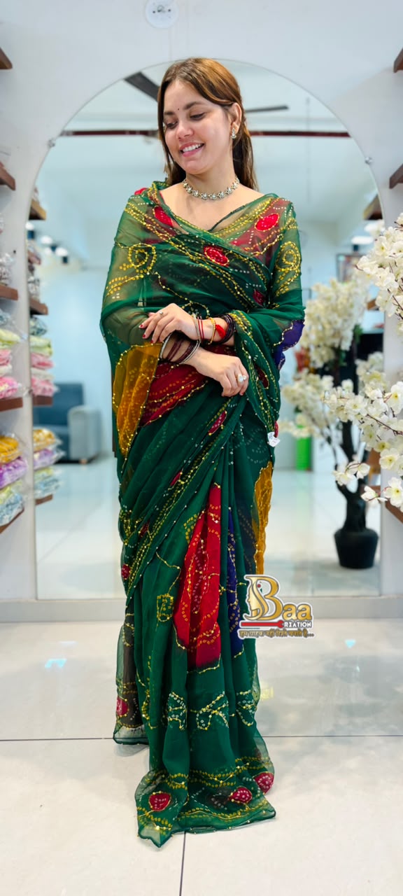 Multi Colour Kasumbo Saree