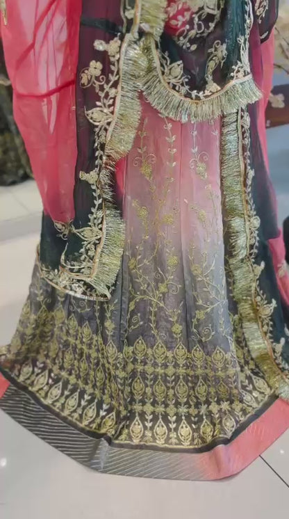 Beautiful Traditional Poshak Tissue Fabric Lehenga With Chiffon Odhna