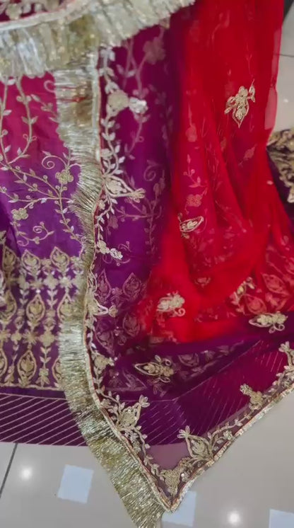 Beautiful Traditional Poshak Tissue Fabric Lehenga With Chiffon Odhna