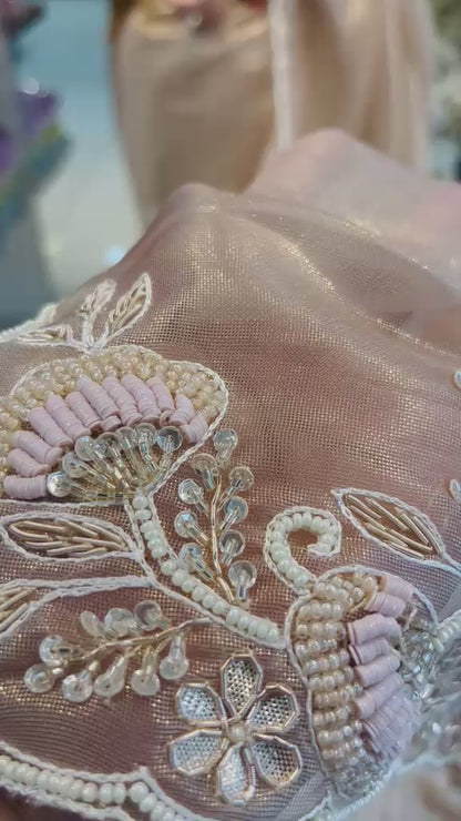 Premium Ivory Tissue Saree
